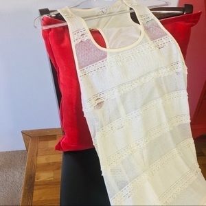 Mystree Cream Lace Tank Top